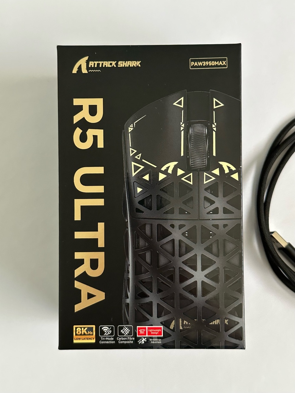Attack Shark R5Ultra 8K Carbon Fibre Wireless Gaming Mouse